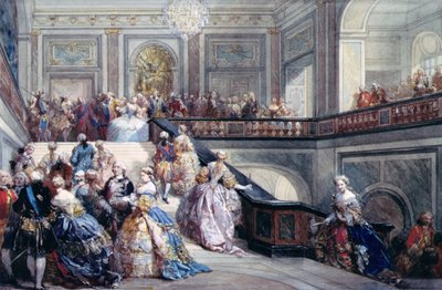 Slavnost na zámku ve Versailles u příležitosti svatby dauphina v roce 1745 od Eugene Louis Lami